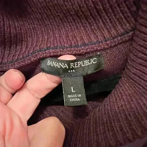 Banana Republic Factory Shawl Collar Sweater Burgundy Size large - Picture 6 of 6